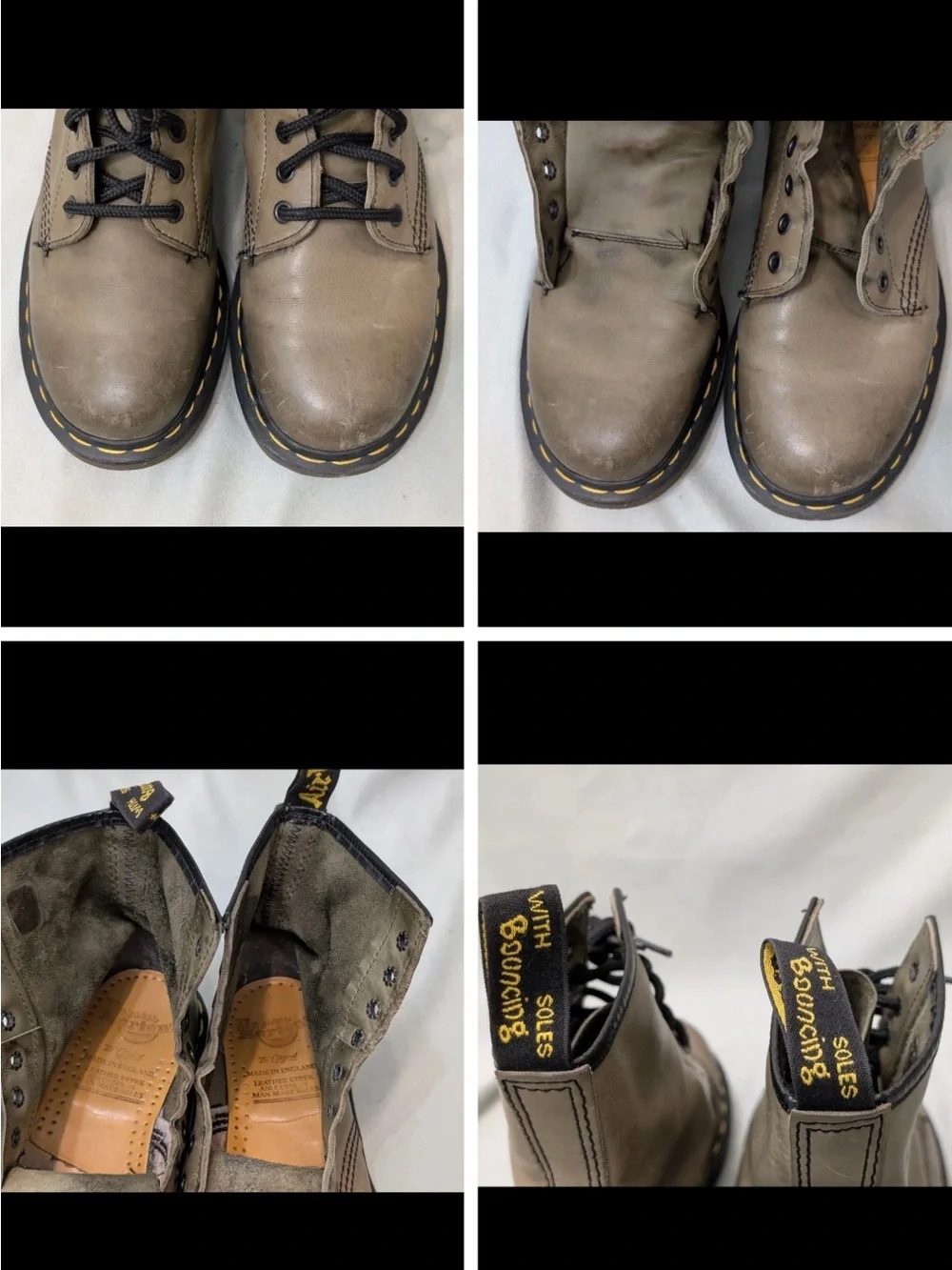 Dr Martens 1460 Vintage MIE Olive Green Leather Boots Made in England Men’s US 7